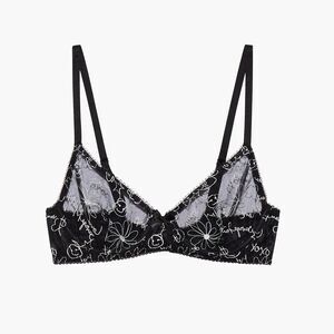 Savage by Fenty Black & white sheer lace bralette. Size: 38D
